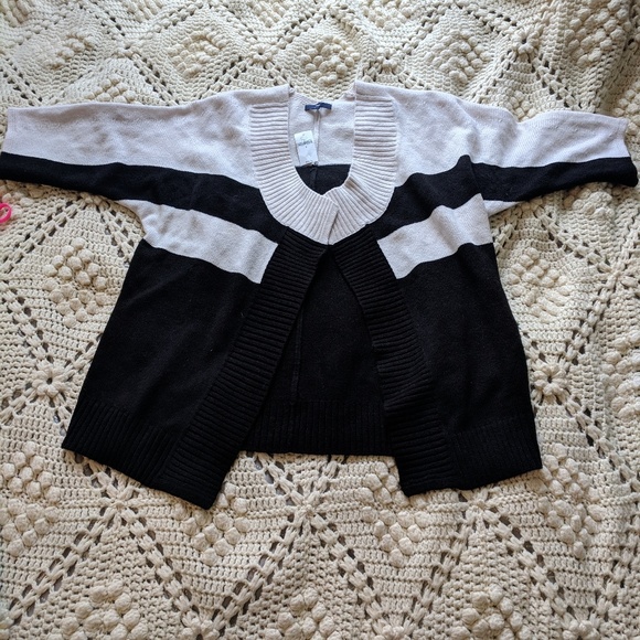 NWT Gap Wool blend black white sweater size S - Picture 1 of 8